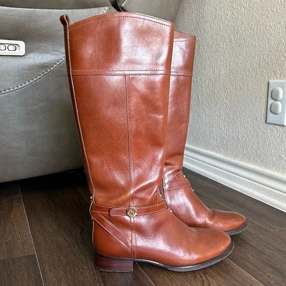 Tory Burch Sienna Brita 30MM Vegan Leather Riding Boots